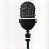 Microphone icon representing author interviews